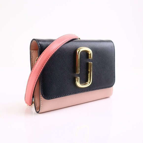 NEW Marc Jacobs SNAPSHOT Chain Wallet Pink Black - Picture 7 of 14